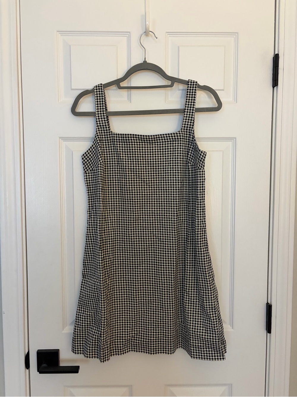 a new day Black and White Gingham Square-Neck Mini Dress